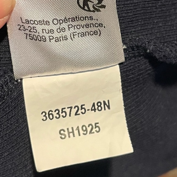 Lacoste Half Zip Pullover Sweatshirt Croc Logo Pockets Heavy Knit Navy Blue | XL - Picture 10 of 10